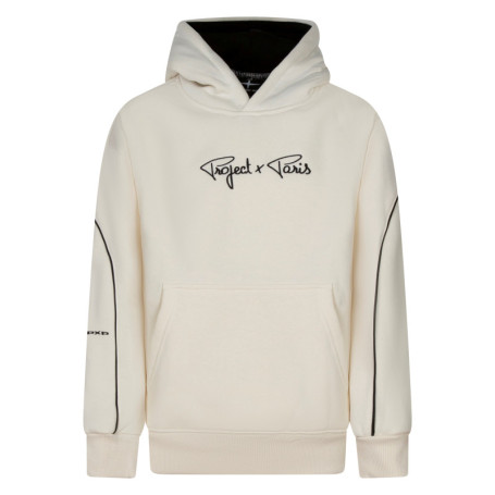 Sweat écru à capuche avec une coupe droite et...