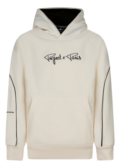 Sweat écru à capuche avec une coupe droite et...