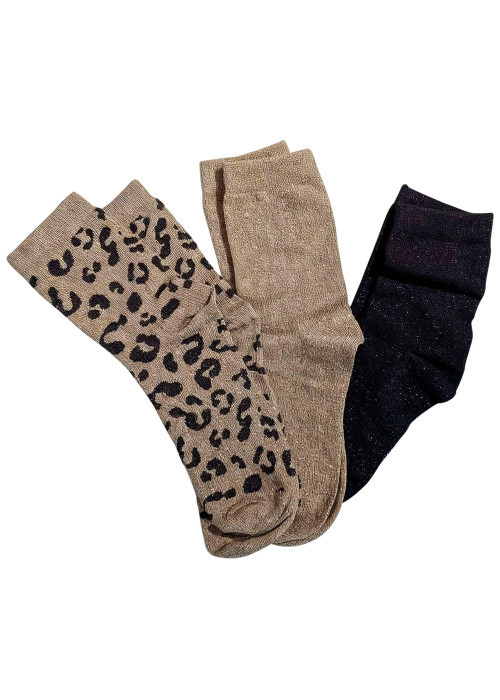 Lot de 3 paires de chaussettes hautes en coton...