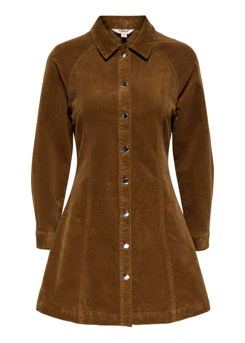Robe courte en coton camel coupe patineuse...