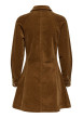 Thumbnail Robe courte en coton camel coupe patineuse pourvue d'un col à revers - Image 2