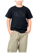 Thumbnail T-shirt en coton noir uni pourvu de manches courtes et d'un col rond
