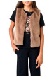 Thumbnail Gilet court marron uni à coupe droite avec un col rond et sans manche