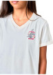 Thumbnail T-shirt en coton blanc à imprimé floral pourvu d'une coupe droite - Image 4