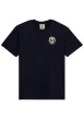 Thumbnail T-shirt en coton biologique noir imprimé à coupe droite pourvu d'un col rond