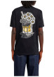 Thumbnail T-shirt en coton biologique noir imprimé à coupe droite pourvu d'un col rond - Image 4
