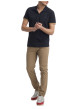 Thumbnail Polo en coton bleu marine uni pourvu d'une coupe droite et d'un col boutonné - Image 2
