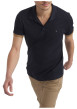 Thumbnail Polo en coton bleu marine uni pourvu d'une coupe droite et d'un col boutonné - Image 4