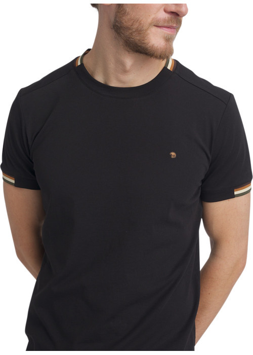 T-shirt en coton noir uni pourvu d'une coupe...