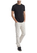 Thumbnail T-shirt en coton noir uni pourvu d'une coupe droite avec un col rond - Image 2