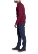 Thumbnail Pull bordeaux uni avec un col rond à coupe droite et des manches longues - Image 2