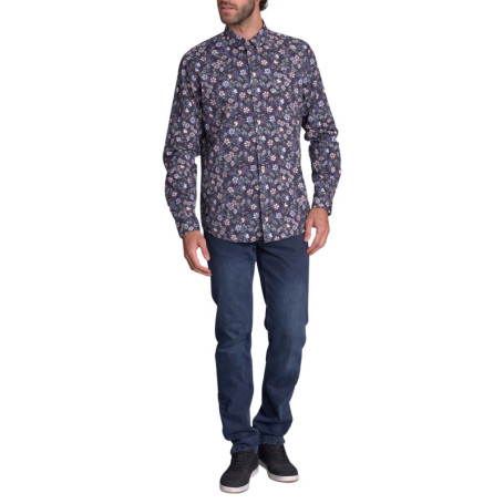Chemise en coton nuit imprimée avec une coupe...