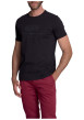 Thumbnail T-shirt en coton noir uni à col rond pourvu de manches courtes