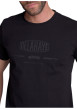 Thumbnail T-shirt en coton noir uni à col rond pourvu de manches courtes - Image 3