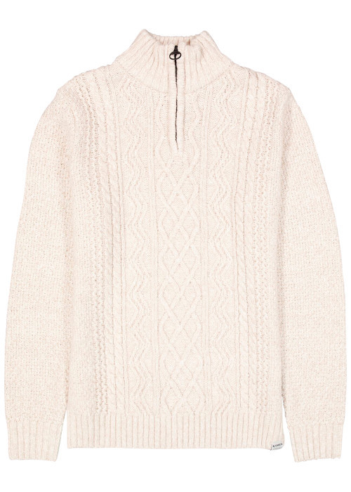 Pull écru à coupe droite pourvu d'un col...