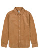 Thumbnail Chemise en coton camel à coupe droite pourvue d'un col à revers