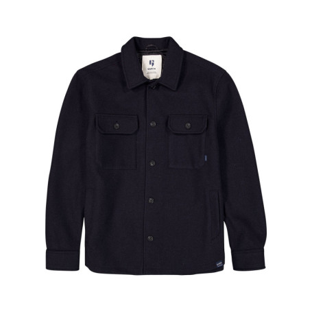 Veste marine à coupe droite pourvue d'un col à...