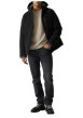 Thumbnail Blouson noir à coupe ajustée pourvu d'un col à capuche et de manches longues - Image 6