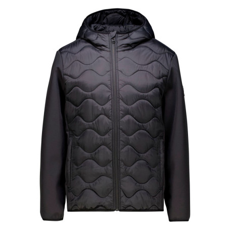 Blouson noir matelassé à coupe ajustée pourvu...