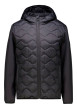 Thumbnail Blouson noir matelassé à coupe ajustée pourvu d'un col à capuche