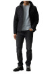 Thumbnail Blouson noir matelassé à coupe ajustée pourvu d'un col à capuche - Image 6
