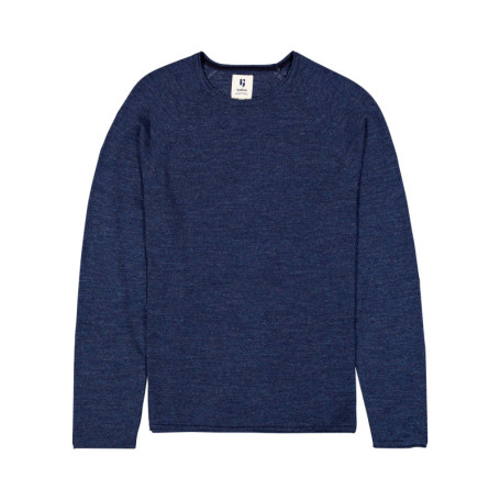 Pull en coton mélangé bleu à coupe droite...