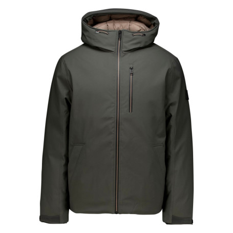 Blouson gris à coupe ajustée pourvu d'un col à...