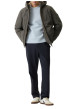 Thumbnail Blouson gris à coupe ajustée pourvu d'un col à capuche et de manches longues - Image 5