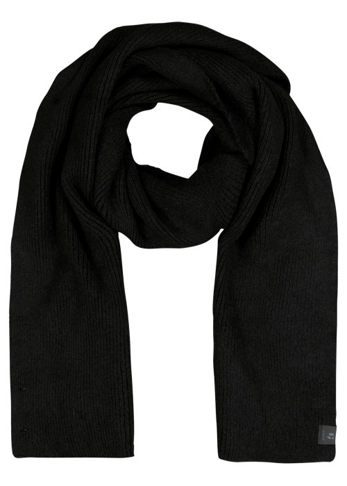 Écharpe noire en maille tricotée pourvue de...