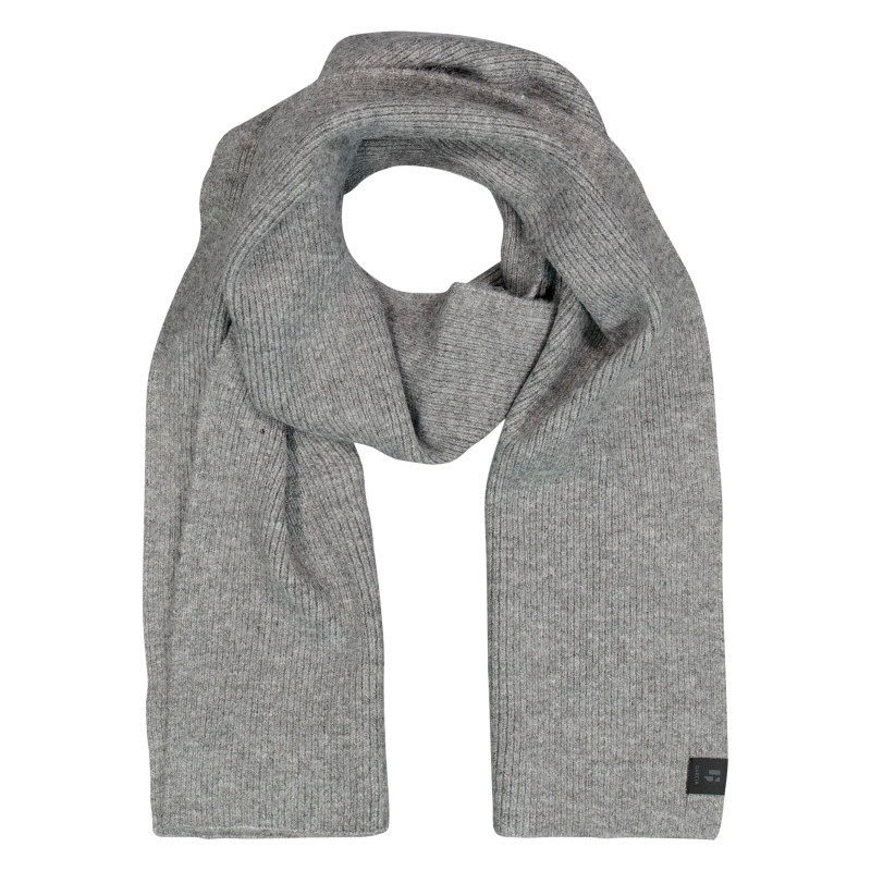 Garcia - écharpe Grise En Maille Tricotée Pourvue De L'étiquette De La Marque - Gris