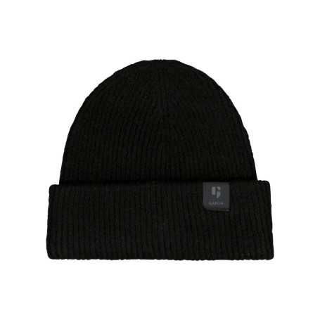 Bonnet noir en maille tricotée pourvu de...