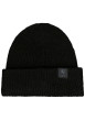 Thumbnail Bonnet noir en maille tricotée pourvu de l'étiquette de la marque