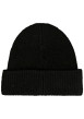 Thumbnail Bonnet noir en maille tricotée pourvu de l'étiquette de la marque - Image 2