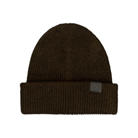 Bonnet kaki en maille tricotée pourvu de...