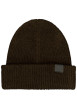 Thumbnail Bonnet kaki en maille tricotée pourvu de l'étiquette de la marque