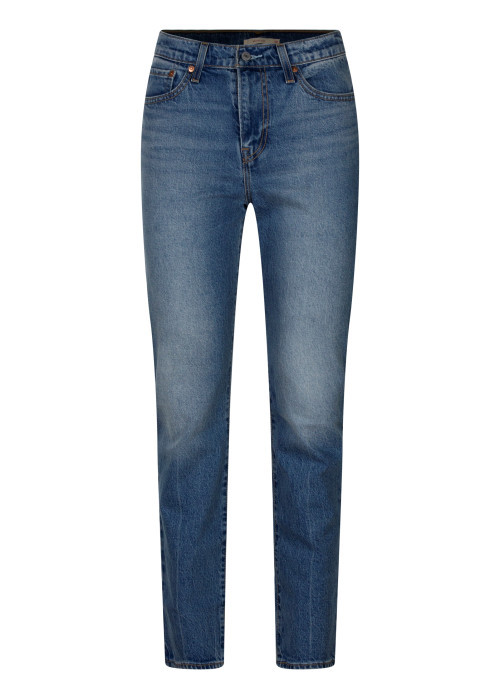 Jean Wedgie Slim en coton bleu denim délavé...