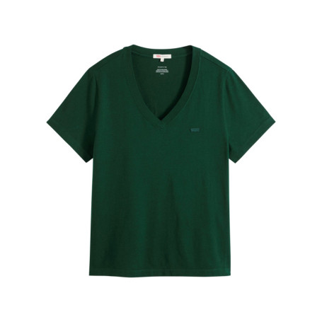 T-shirt en coton vert à coupe droite pourvu...