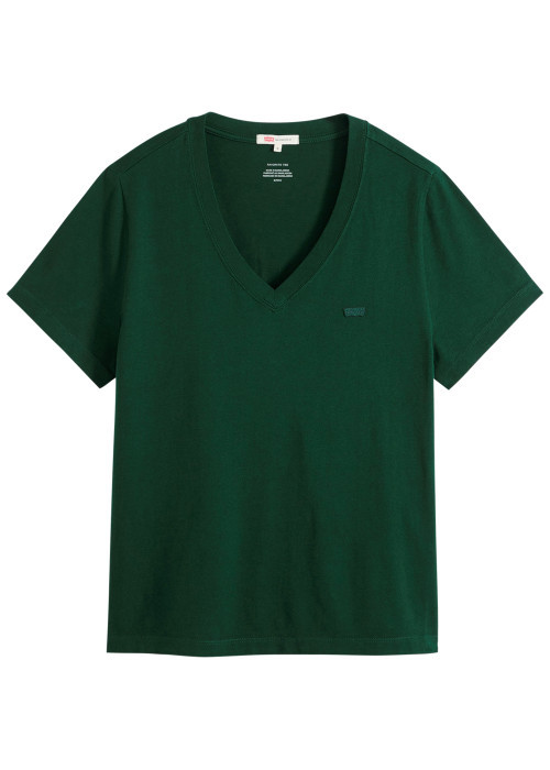 T-shirt en coton vert à coupe droite pourvu...
