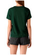 Thumbnail T-shirt en coton vert à coupe droite pourvu d'un grand col v - Image 3