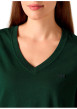 Thumbnail T-shirt en coton vert à coupe droite pourvu d'un grand col v - Image 4