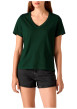 Thumbnail T-shirt en coton vert à coupe droite pourvu d'un grand col v - Image 5