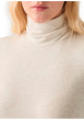 Thumbnail T-shirt écru à coupe ajustée pourvu d'un col roulé et de manches longues - Image 4
