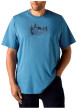 Thumbnail T-shirt en coton bleu imprimé à coupe droite pourvu d'un col rond - Image 3