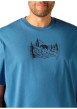 Thumbnail T-shirt en coton bleu imprimé à coupe droite pourvu d'un col rond - Image 5
