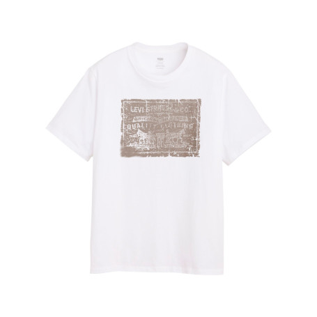 T-shirt en coton blanc imprimé à coupe droite...