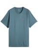 Thumbnail T-shirt en coton gris à coupe droite pourvu d'un col rond et de manches courtes