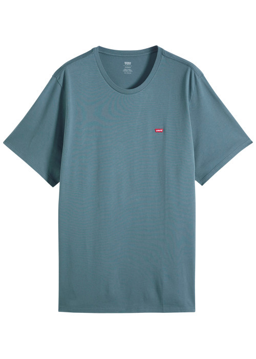 T-shirt en coton gris à coupe droite pourvu...