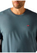 Thumbnail T-shirt en coton gris à coupe droite pourvu d'un col rond et de manches courtes - Image 4