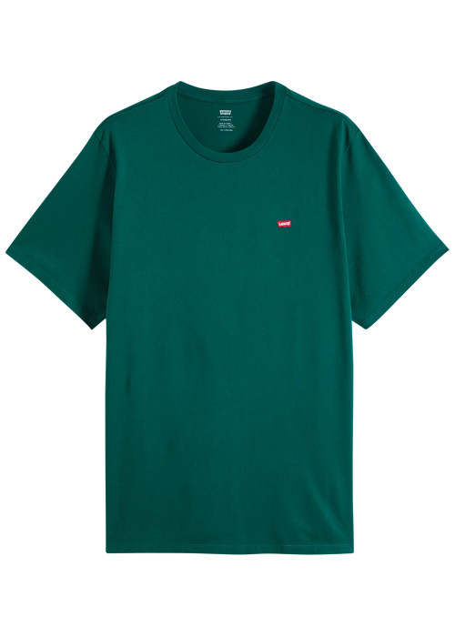 T-shirt en coton vert à coupe droite pourvu...