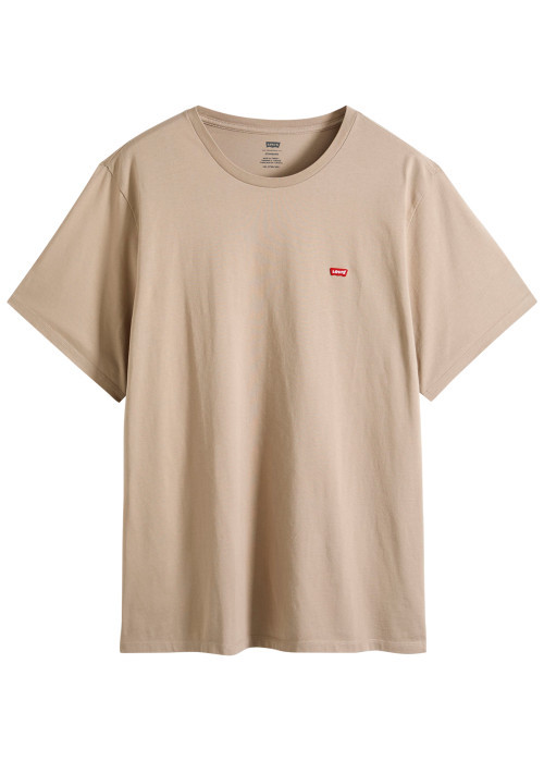T-shirt en coton taupe à coupe droite pourvu...